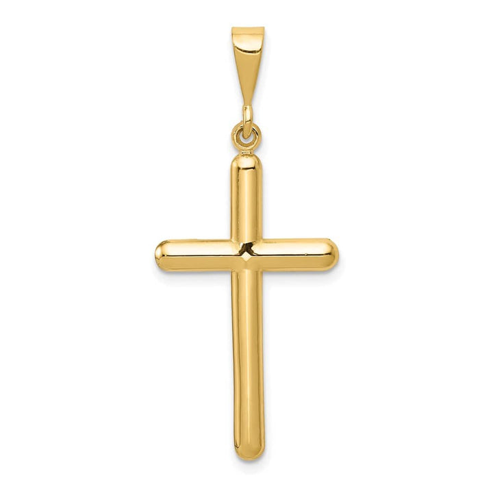 10K Yellow Gold Solid Polished Extra Large Latin Cross Pendant