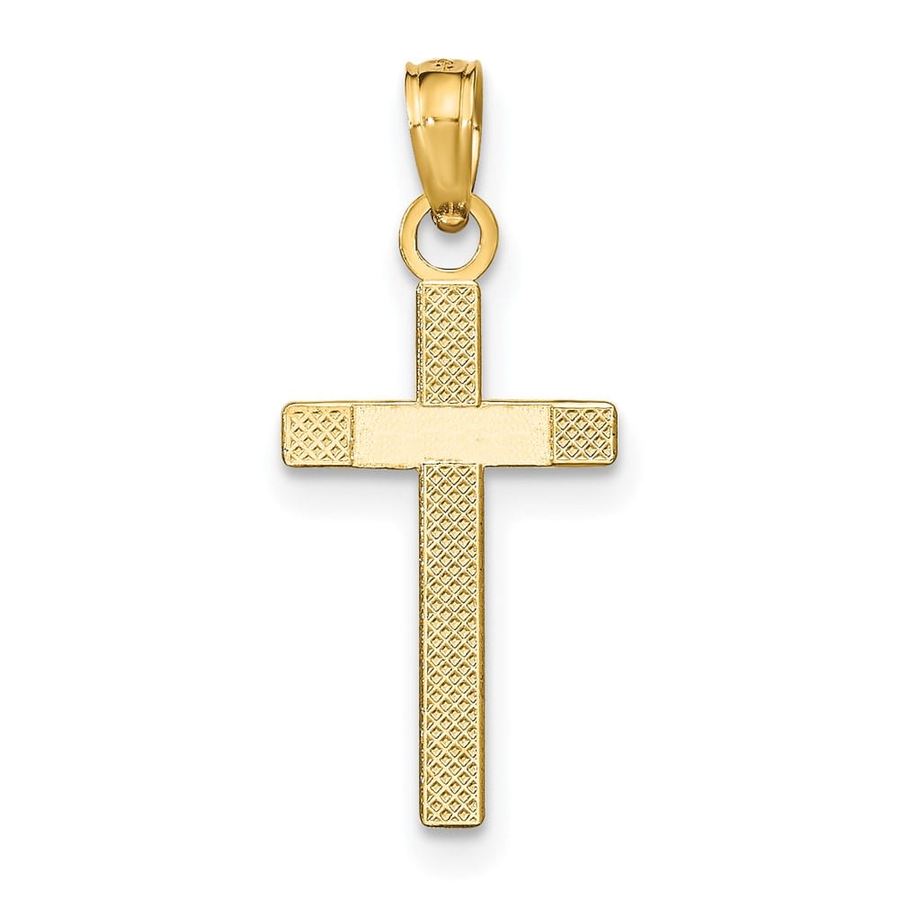 10K Yellow Gold Solid Polished Extra Large Latin Cross Pendant