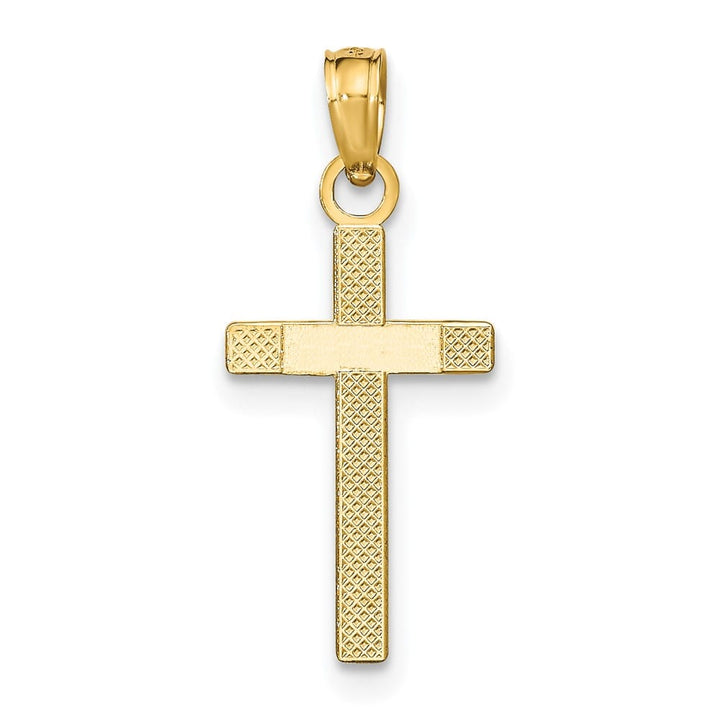 10K Yellow Gold Solid Polished Extra Large Latin Cross Pendant