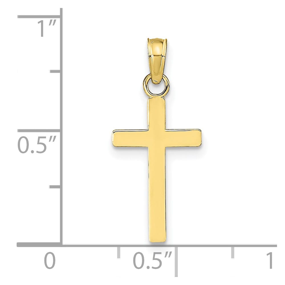 10K Yellow Gold Solid Polished Extra Large Latin Cross Pendant