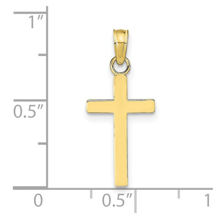 10K Yellow Gold Solid Polished Extra Large Latin Cross Pendant