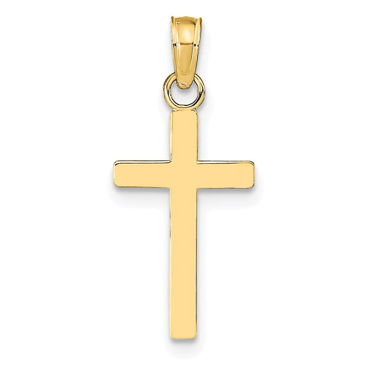10K Yellow Gold Solid Polished Extra Large Latin Cross Pendant