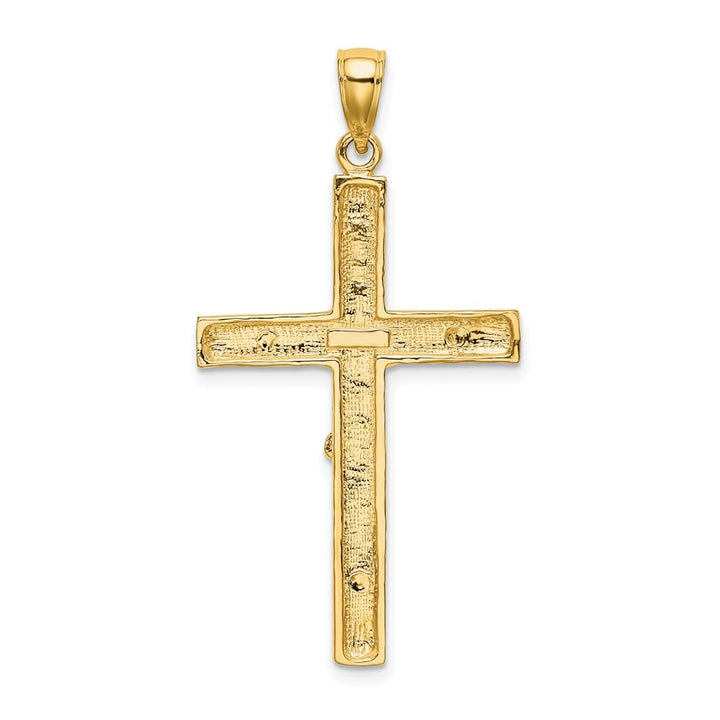 10K Yellow Gold Solid Polished Extra Large Latin Crucifix Charm