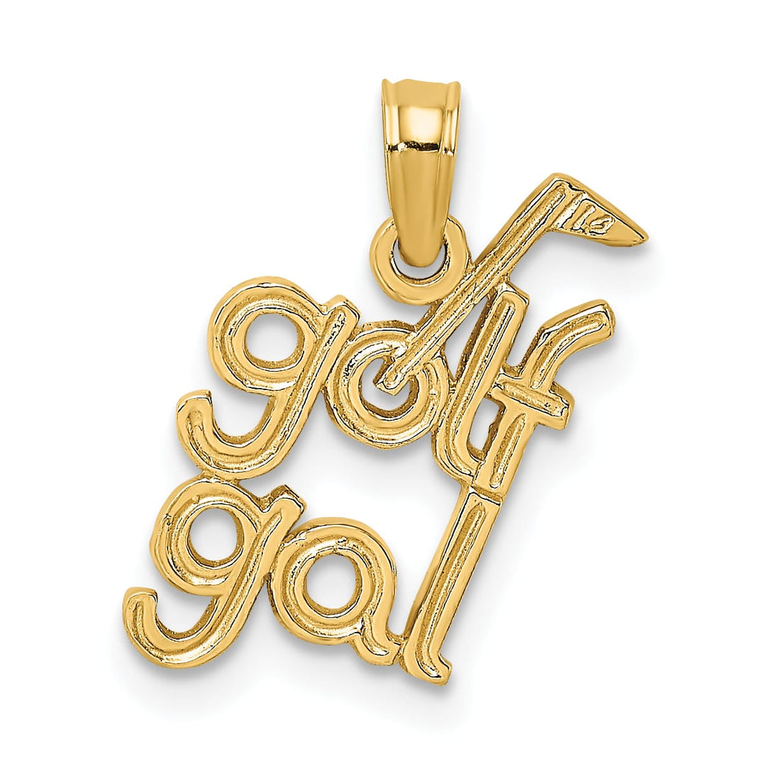 10K Yellow Gold Solid Polished Golf Gal Charm
