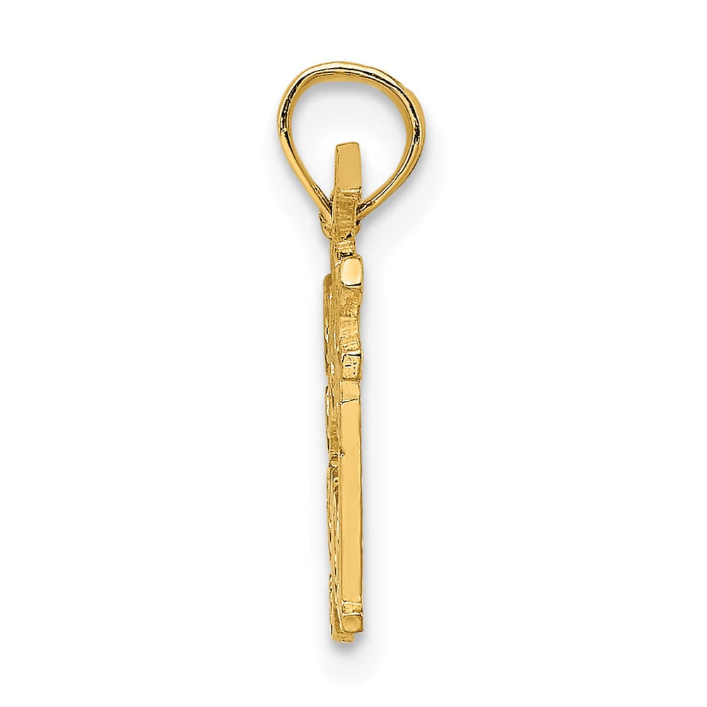 10K Yellow Gold Solid Polished Golf Gal Charm