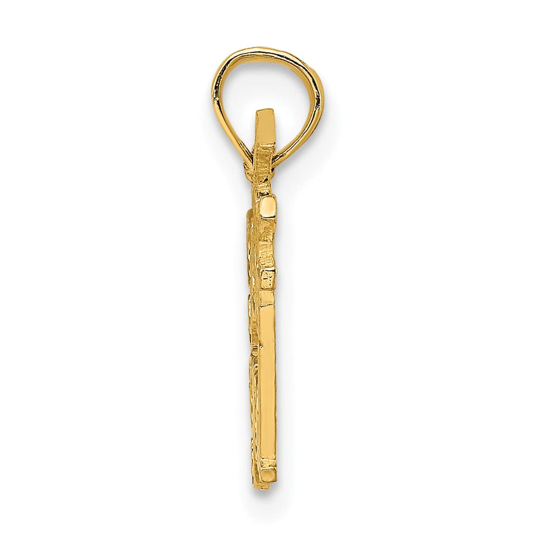 10K Yellow Gold Solid Polished Golf Gal Charm