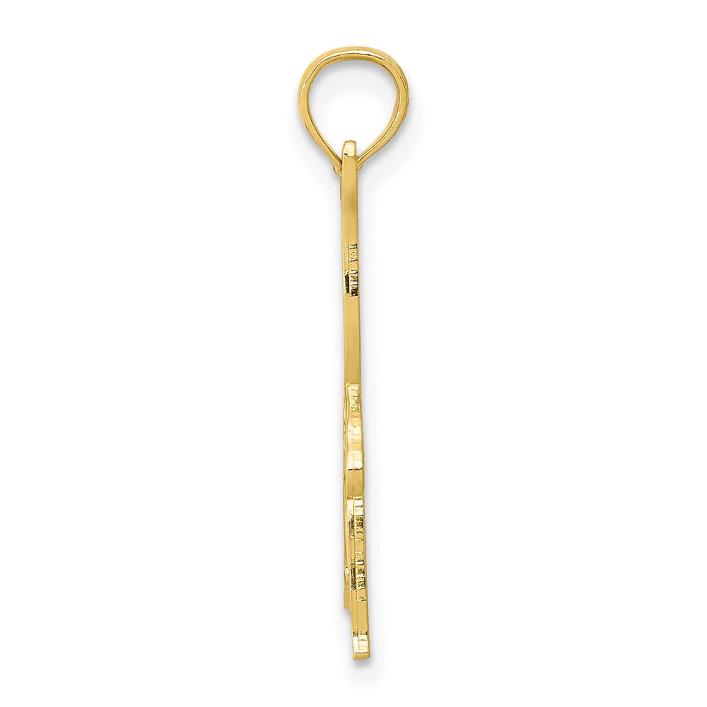 10K Yellow Gold Solid Polished Gymnast Pendant