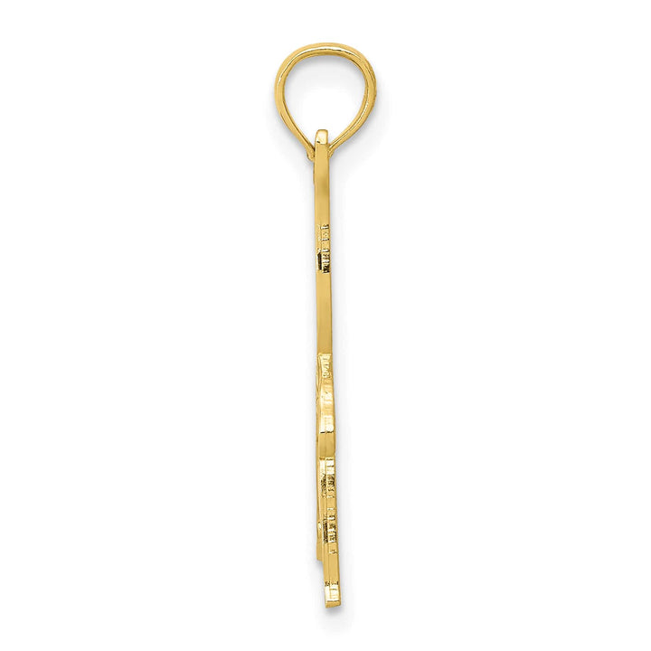 10K Yellow Gold Solid Polished Gymnast Pendant