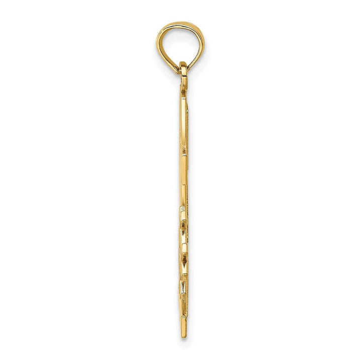 10K Yellow Gold Solid Polished Large #1 DAD Charm