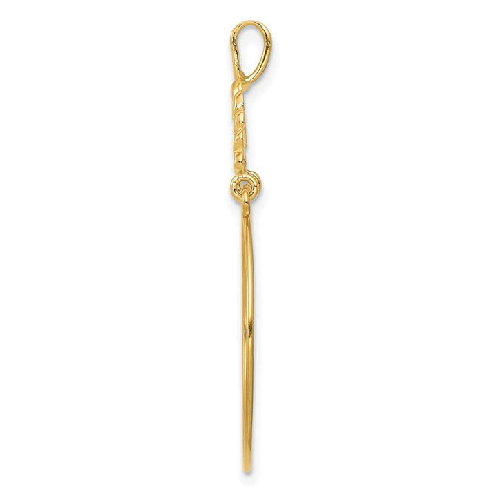 10K Yellow Gold Solid Polished Large 5-Heart Charm Holder