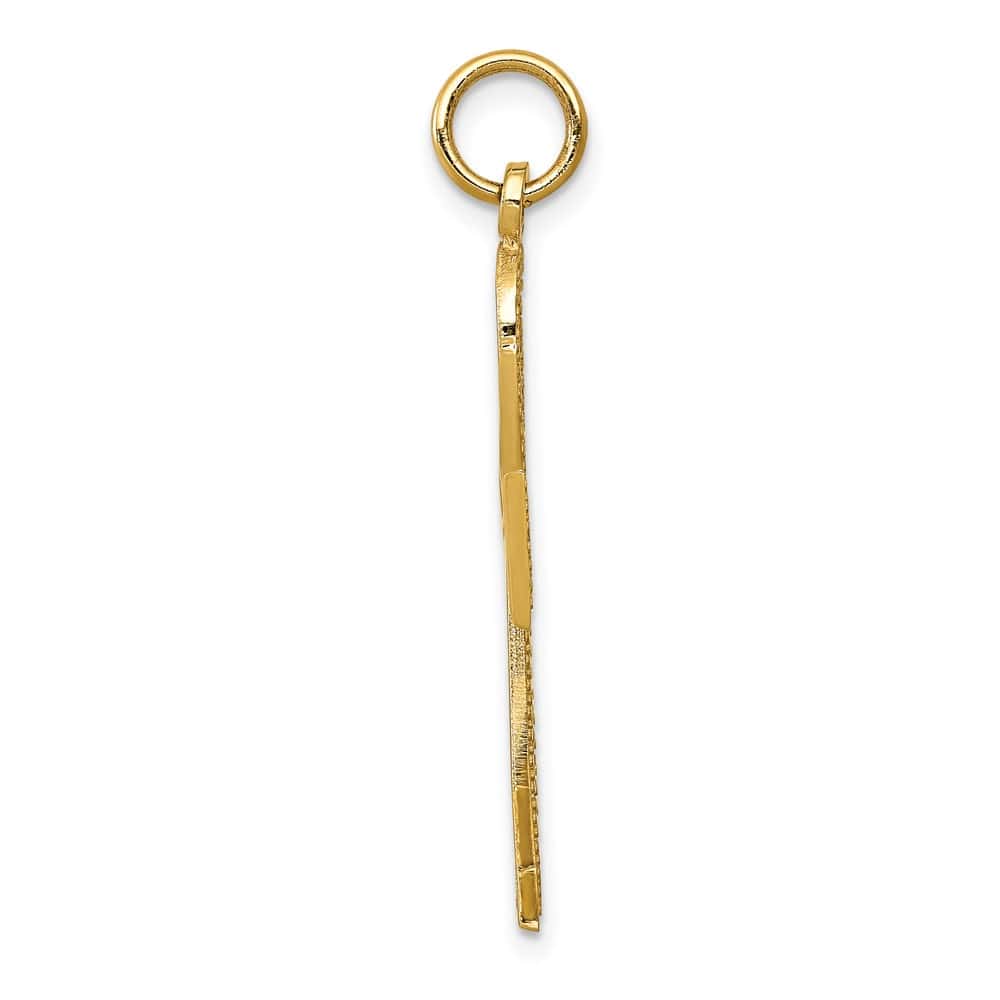10K Yellow Gold Solid Polished Large Ankh Cross Charm