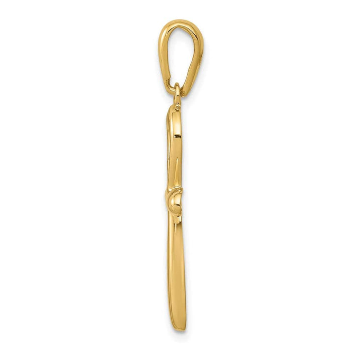10K Yellow Gold Solid Polished Large Ankh Cross Pendant