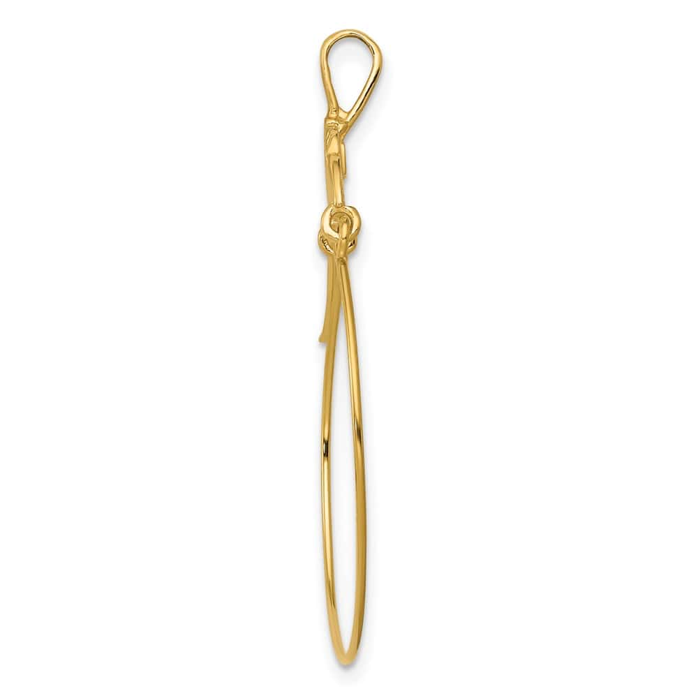 10K Yellow Gold Solid Polished Large Butterflies Charm Holder