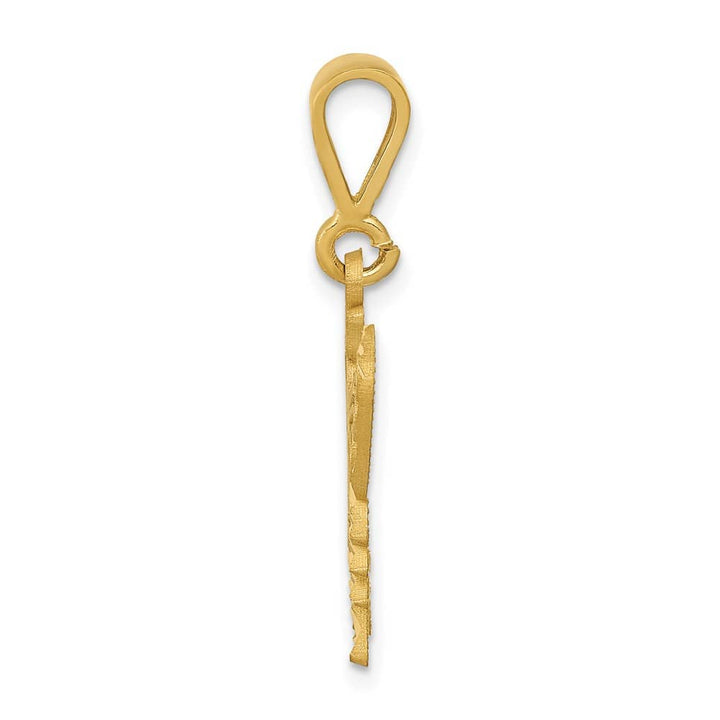 10K Yellow Gold Solid Polished Large Butterfly Charm