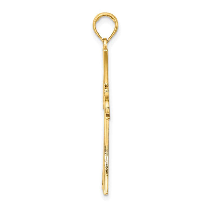 10K Yellow Gold Solid Polished Large Celtic Knot Cross Charm