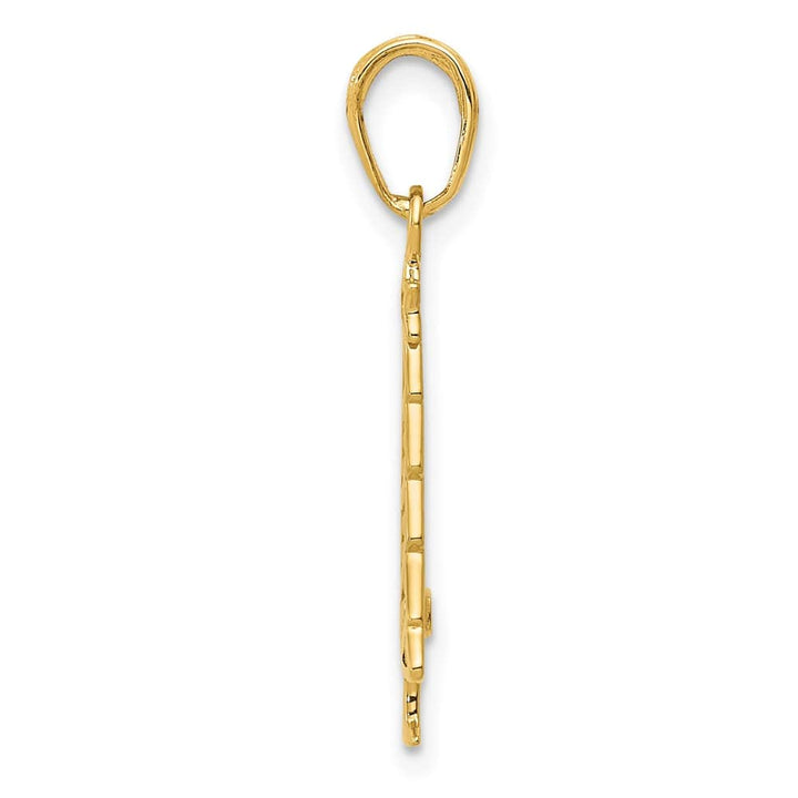 10K Yellow Gold Solid Polished Large Christmas Tree Pendant