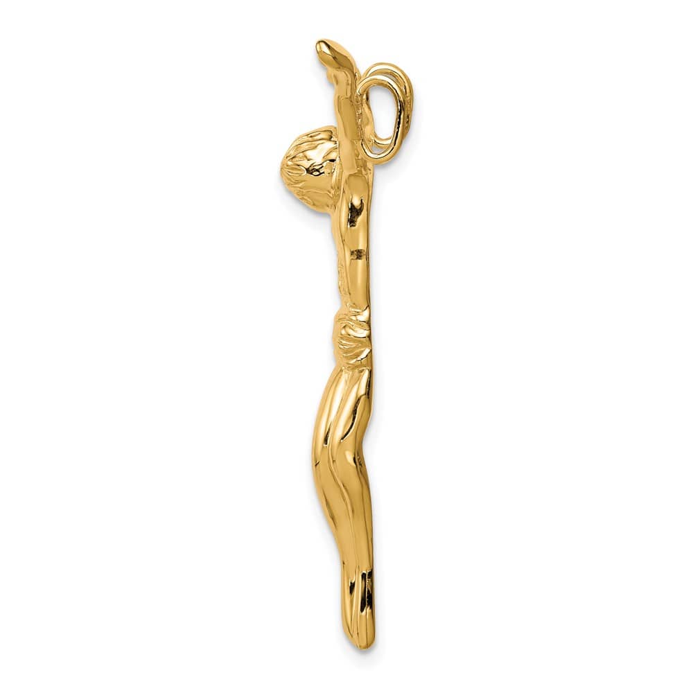 10K Yellow Gold Solid Polished Large Corpus Pendant