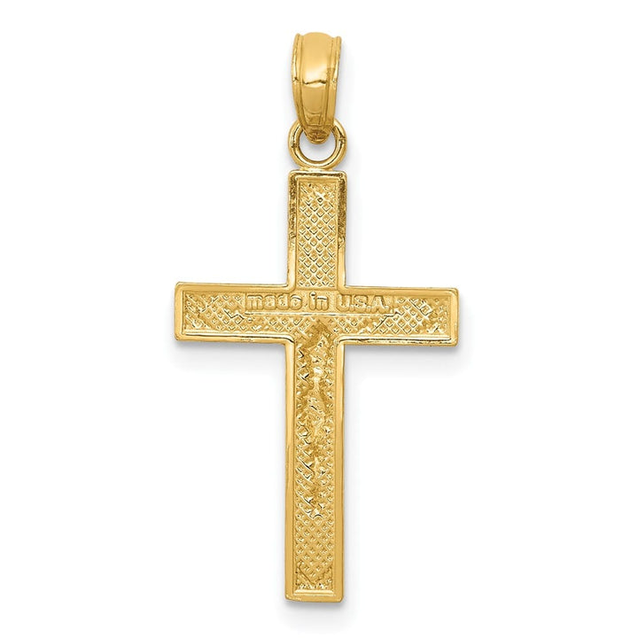 10K Yellow Gold Solid Polished Large Crucifix Pendant