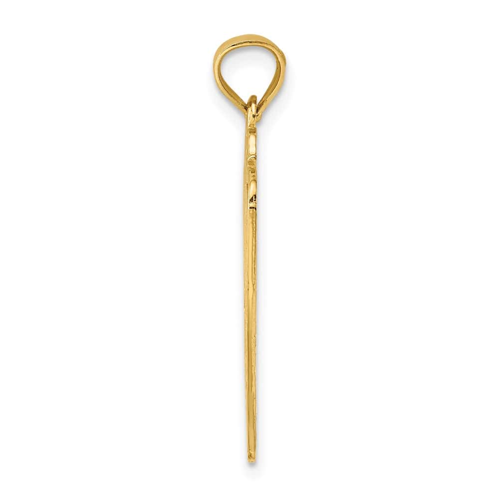 10K Yellow Gold Solid Polished Large DAD of the Year Plaque Pendant