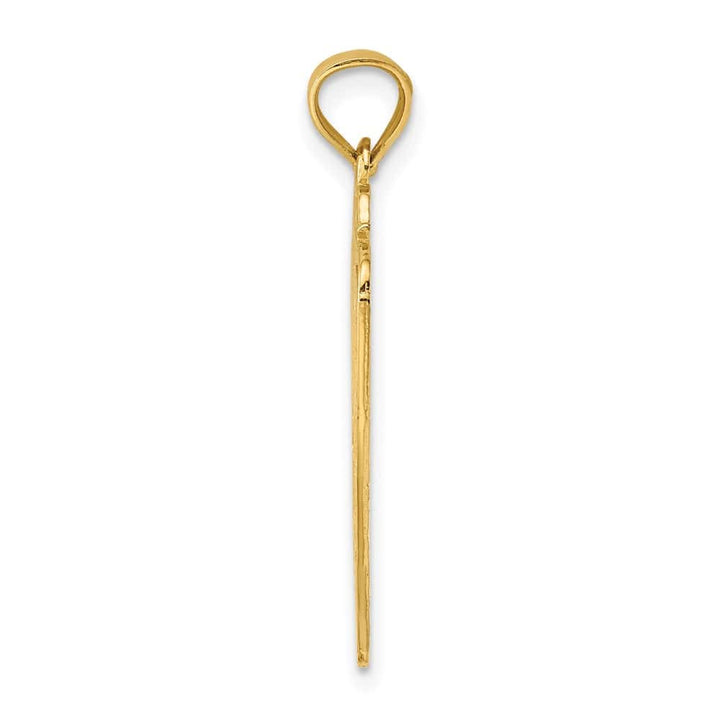 10K Yellow Gold Solid Polished Large DAD of the Year Plaque Pendant