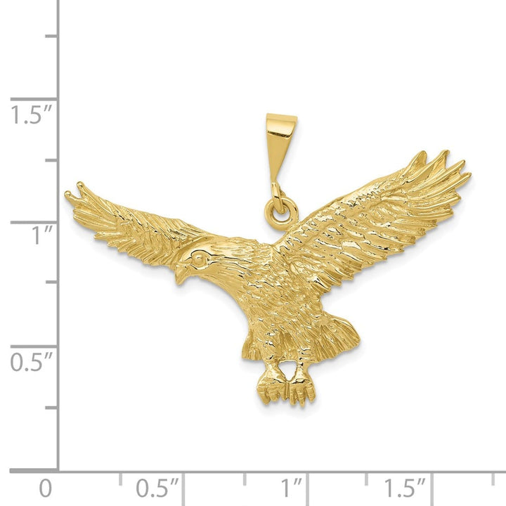 10K Yellow Gold Solid Polished Large Eagle Pendant