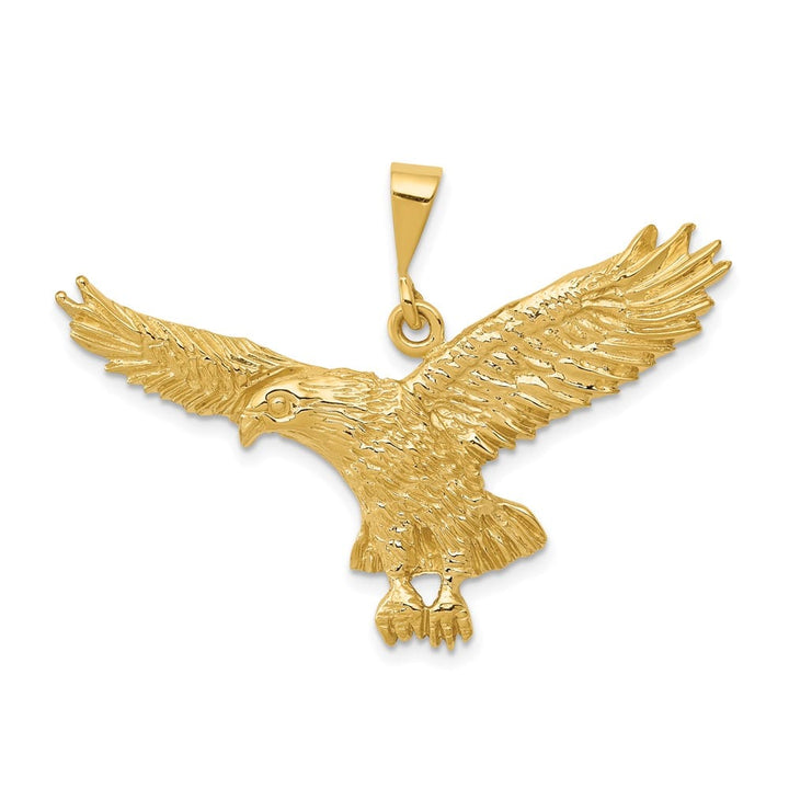 10K Yellow Gold Solid Polished Large Eagle Pendant