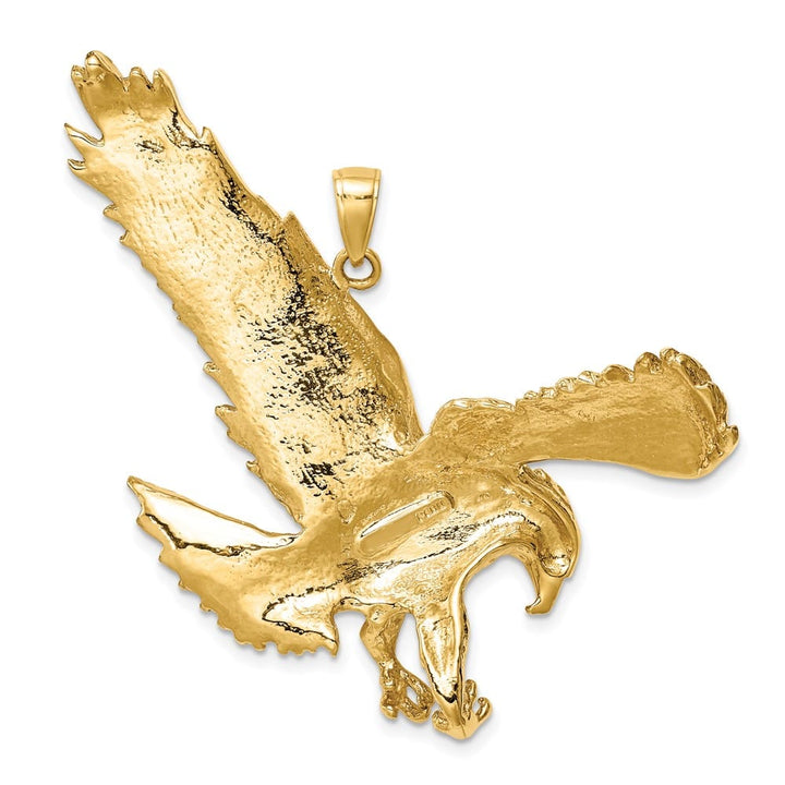 10K Yellow Gold Solid Polished Large Eagle Pendant