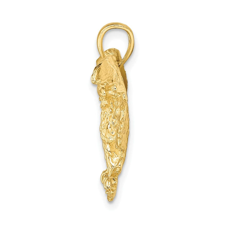 10K Yellow Gold Solid Polished Large Eagle with Wings Spread Charm