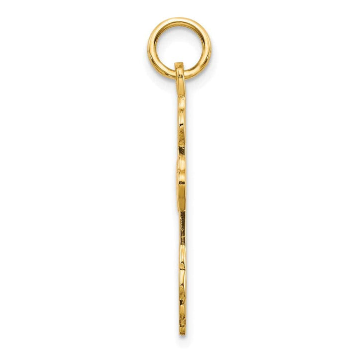 10K Yellow Gold Solid Polished Large Eastern Orthodox Cross Charm