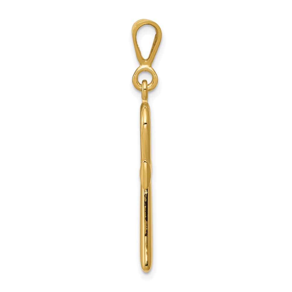 10K Yellow Gold Solid Polished Large Egyptian Ankh Cross Pendant