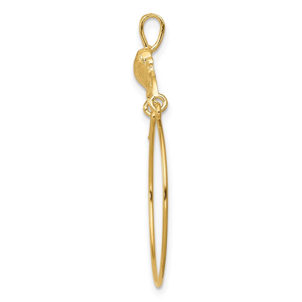 10K Yellow Gold Solid Polished Large Heart Charm Holder