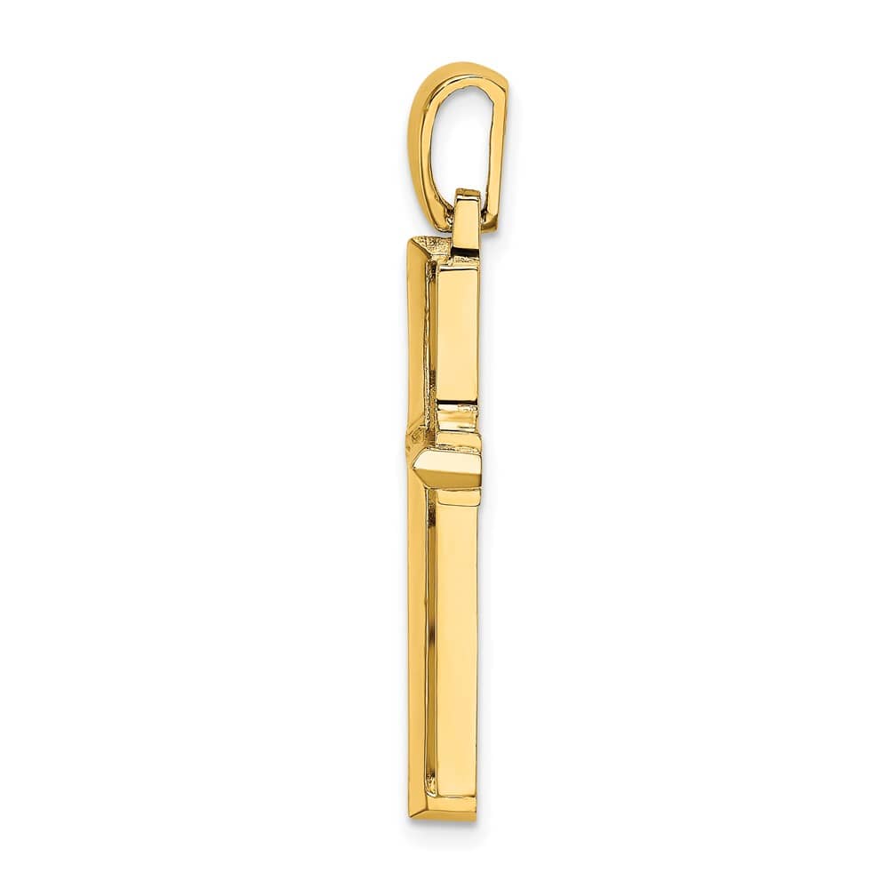 10K Yellow Gold Solid Polished Large Latin Cross Charm