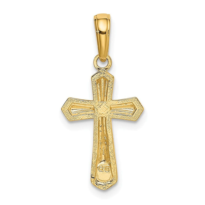 10K Yellow Gold Solid Polished Large Latin Cross Pendant