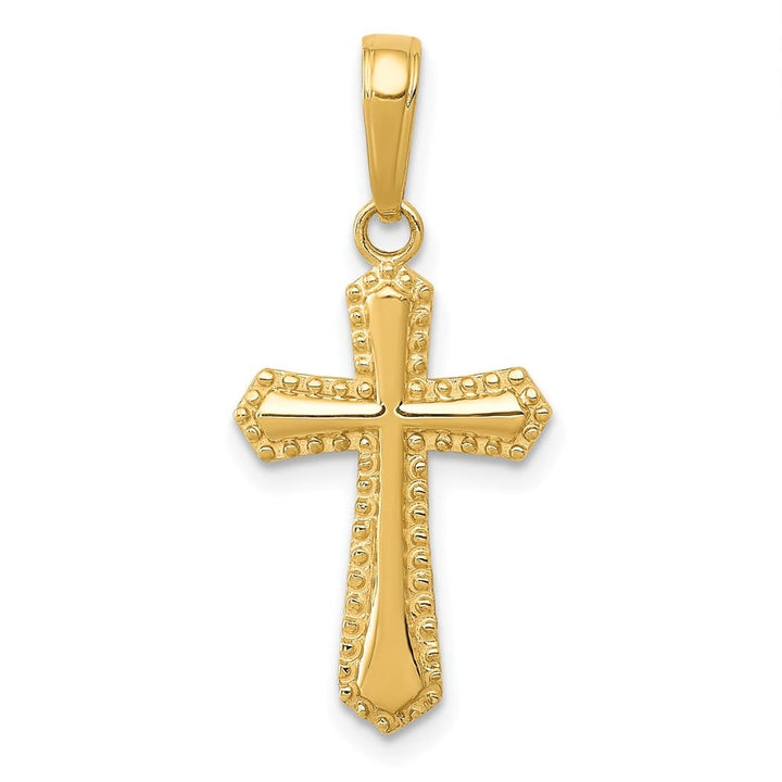 10K Yellow Gold Solid Polished Large Latin Cross Pendant