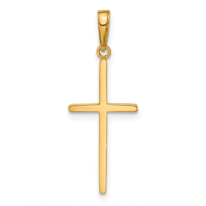 10K Yellow Gold Solid Polished Large Latin Cross Pendant
