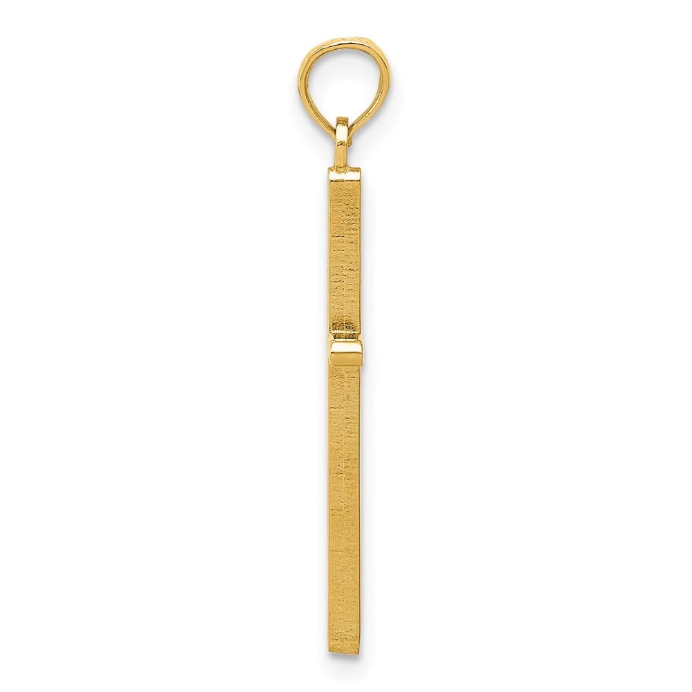 10K Yellow Gold Solid Polished Large Latin Cross Pendant