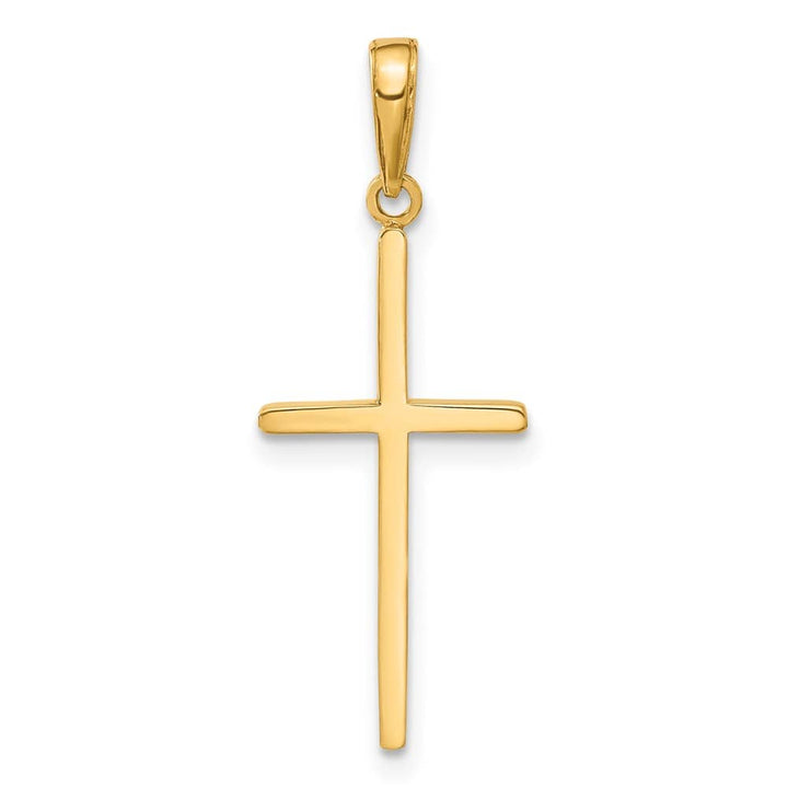 10K Yellow Gold Solid Polished Large Latin Cross Pendant