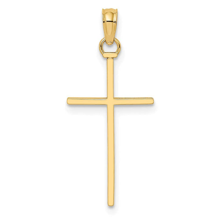 10K Yellow Gold Solid Polished Large Latin Cross Pendant