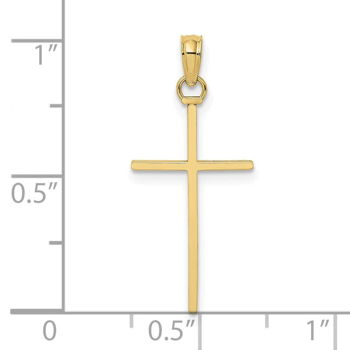 10K Yellow Gold Solid Polished Large Latin Cross Pendant