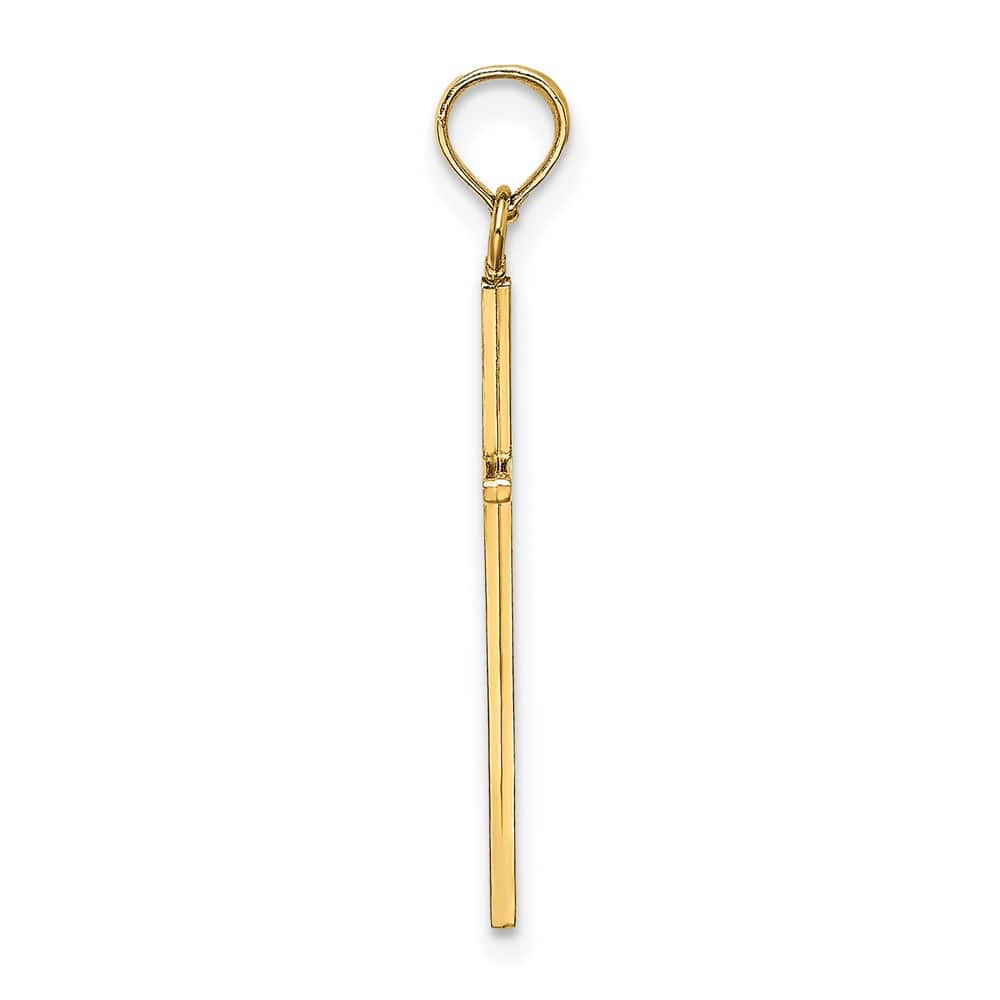 10K Yellow Gold Solid Polished Large Latin Cross Pendant