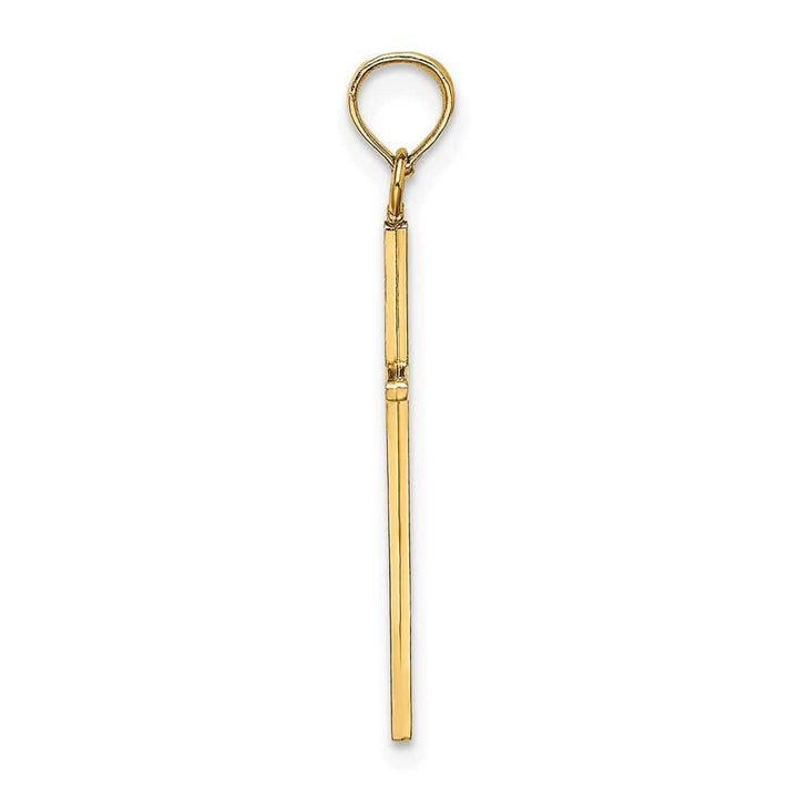 10K Yellow Gold Solid Polished Large Latin Cross Pendant