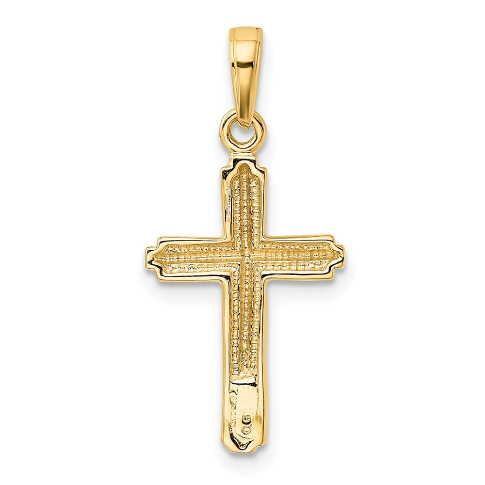 10K Yellow Gold Solid Polished Large Latin Cross Pendant