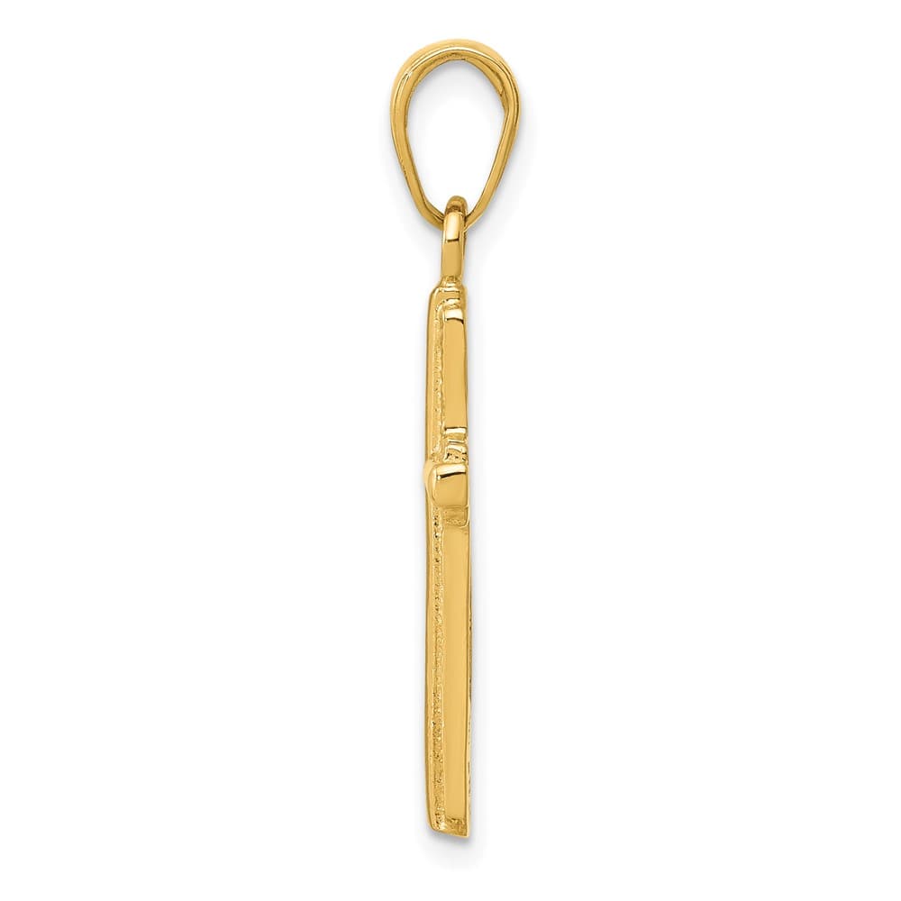10K Yellow Gold Solid Polished Large Latin Cross Pendant