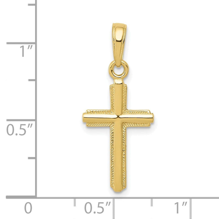 10K Yellow Gold Solid Polished Large Latin Cross Pendant