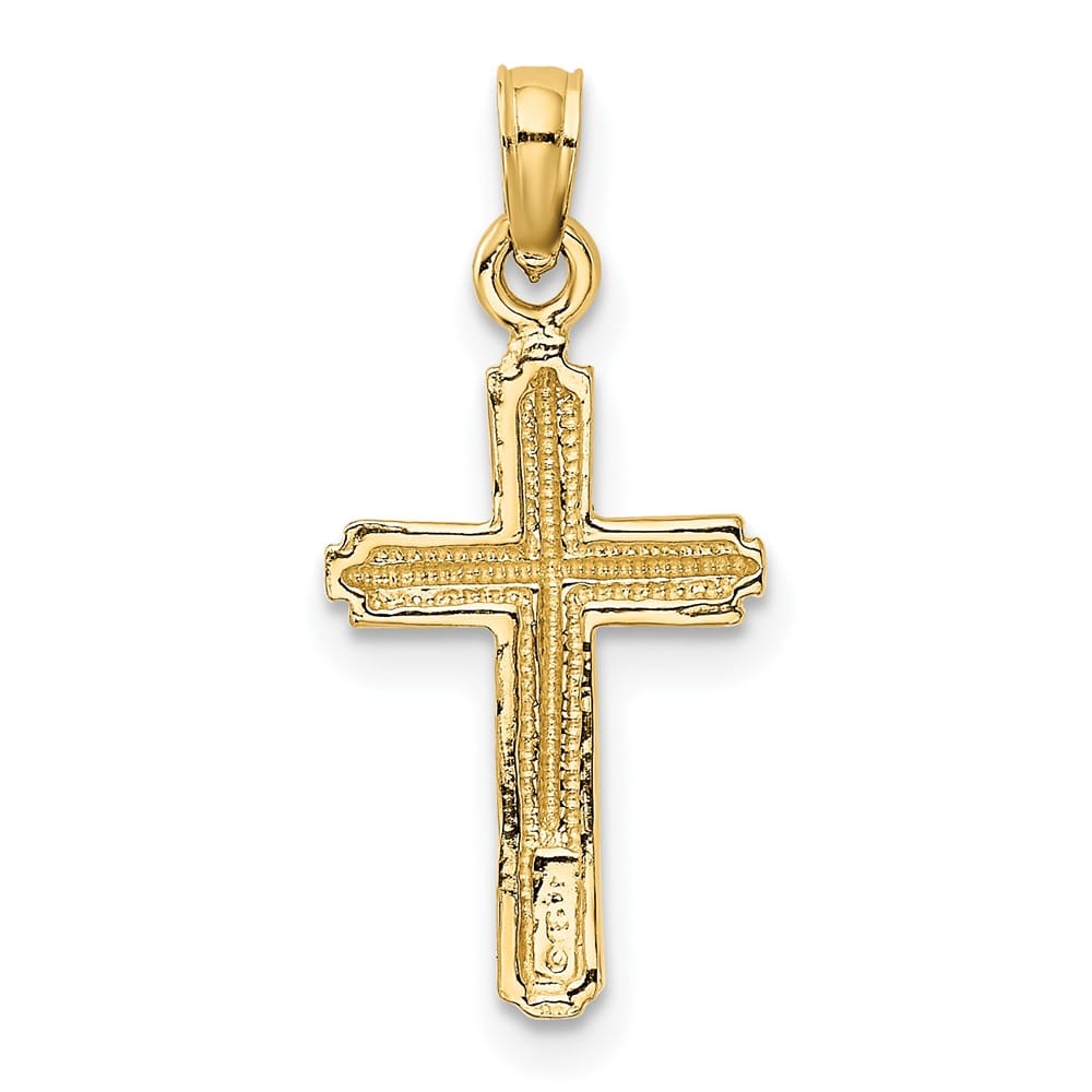10K Yellow Gold Solid Polished Large Latin Cross Pendant