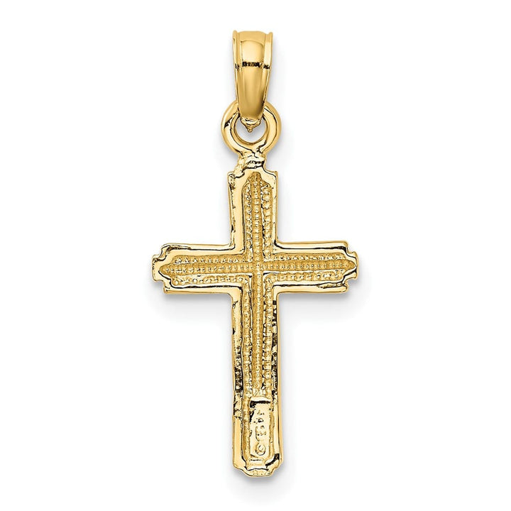 10K Yellow Gold Solid Polished Large Latin Cross Pendant