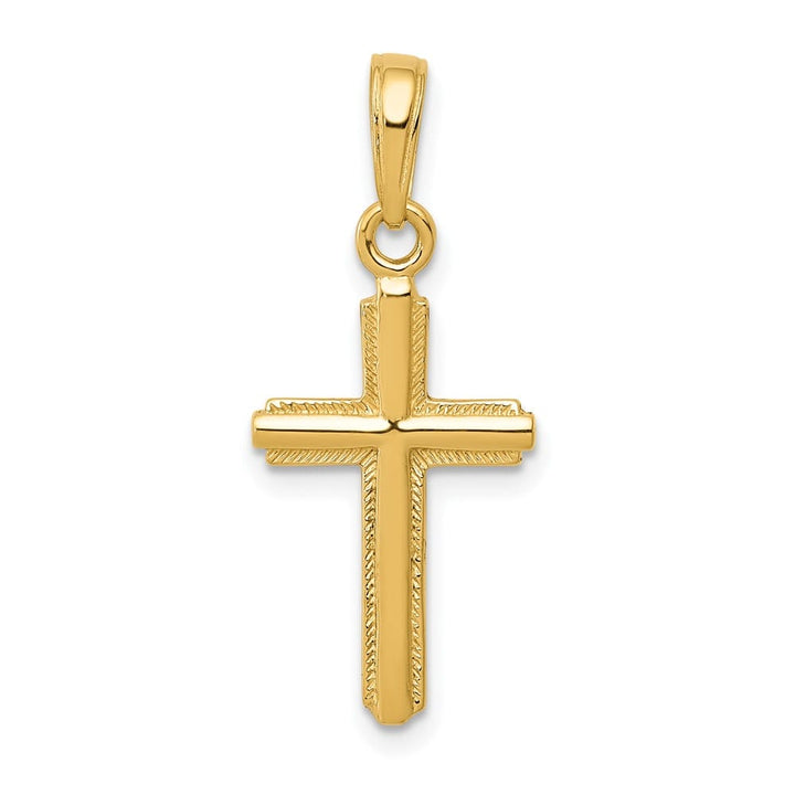 10K Yellow Gold Solid Polished Large Latin Cross Pendant