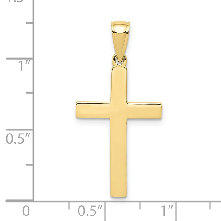 10K Yellow Gold Solid Polished Large Latin Cross Pendant