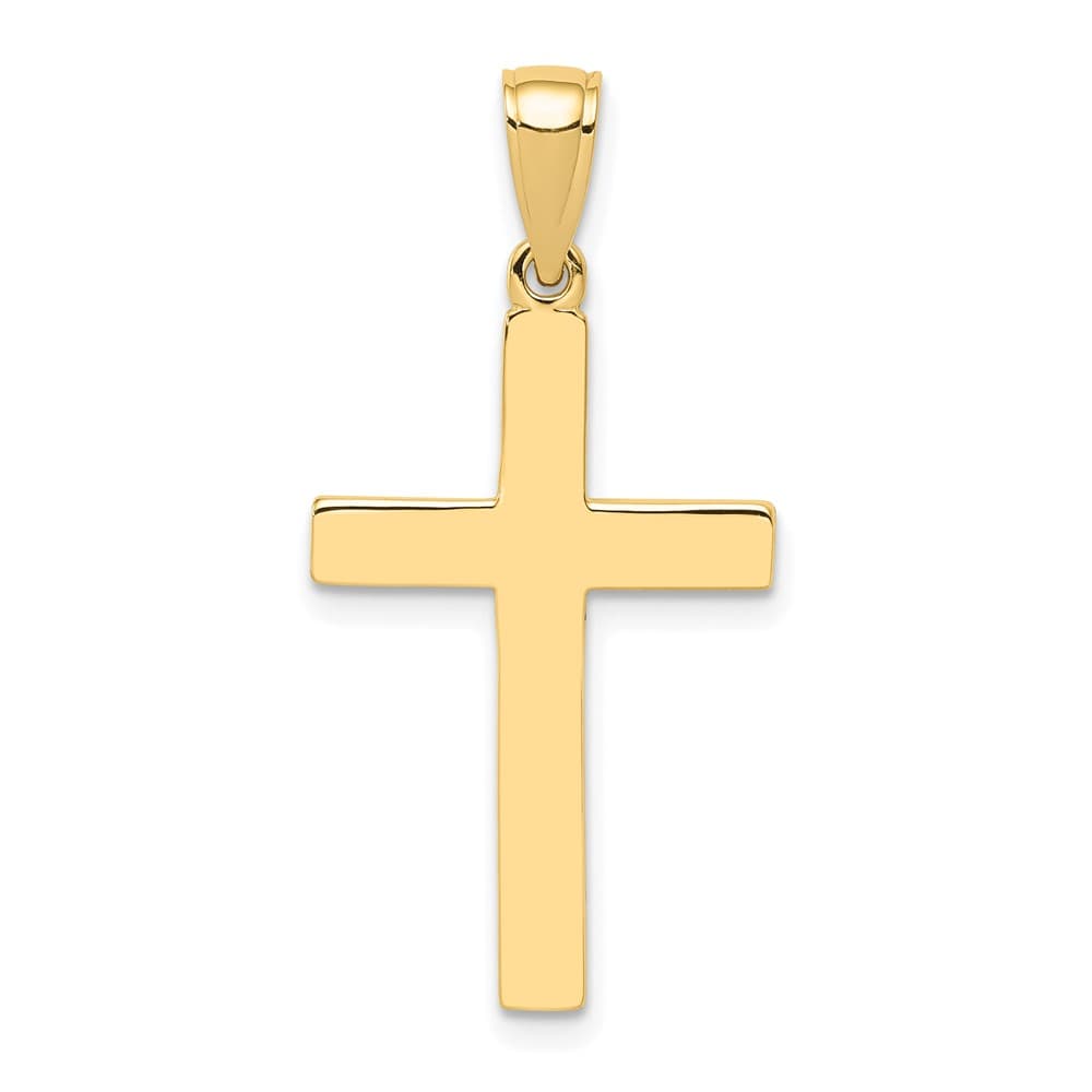 10K Yellow Gold Solid Polished Large Latin Cross Pendant