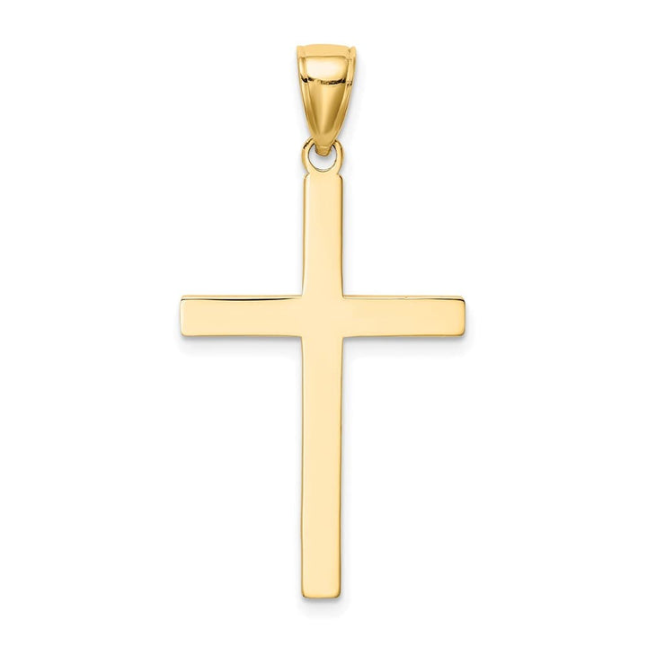 10K Yellow Gold Solid Polished Large Latin Cross Pendant